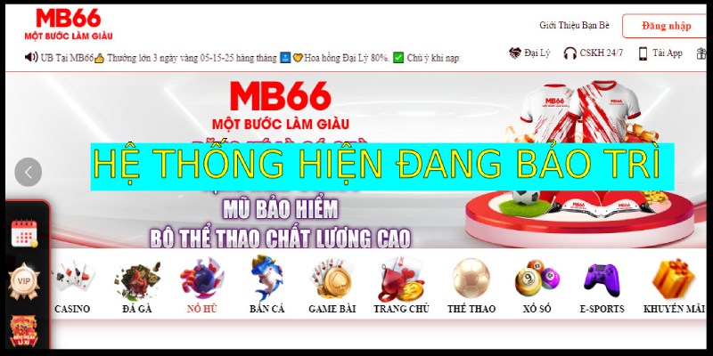 Nhà cái đang trong thời gian bảo trì dẫn đến truy cập thất bại